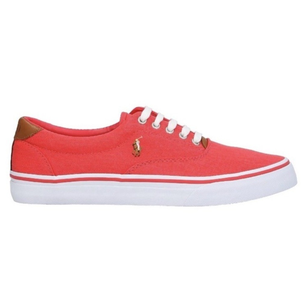 Polo Ralph Lauren Men's Thorton Low Top Leather Trim Twill Sneakers Sz 10D NEW